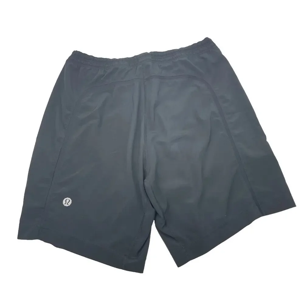 Lululemon Pace Breaker Shorts Men Large Black 9” Lined Stretch Active Gym